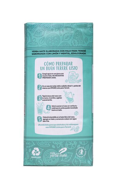 PİPORE Yerba Mate Limon & Mentol Packet Organic Original 500g