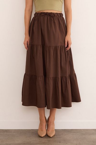 Fulla Moda Terry Cotton Fabric Skirt with Tie Waist