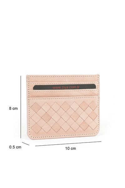 Ziya , Unisex Genuine Leather Card Holder 1539852Z06 Powder