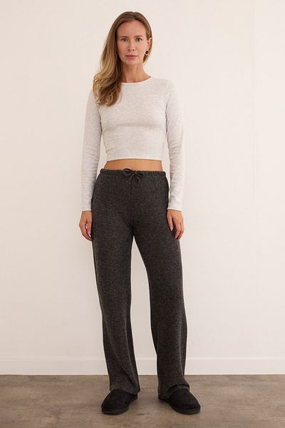 Fulla Moda Soft Palazzo Trousers with Tie Waist