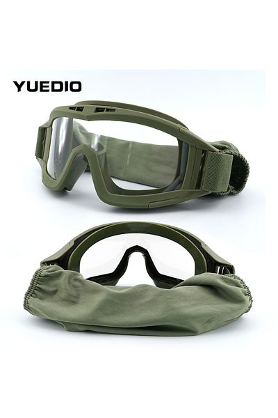 Choice Green Clear lens High Impact Resistant Goggles Durable Tactical Protective Goggles with 2.5 mm Thick