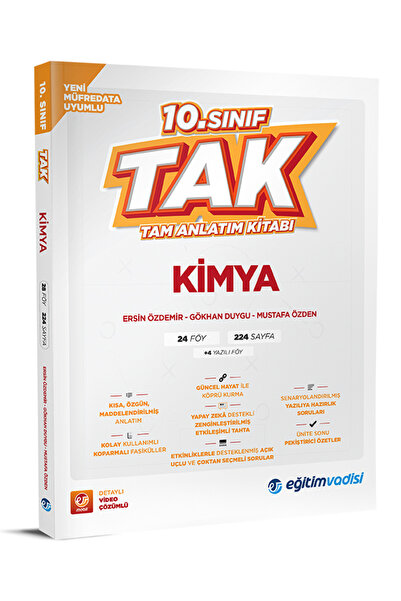 Eğitim Vadisi 2026 10. Sınıf Kimya Tak Tam Anlatım Kitabı