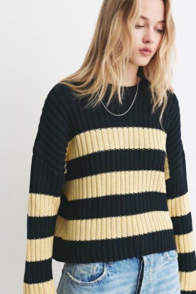 Pull & Bear Çizgili kazak