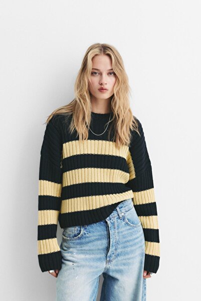 Pull & Bear Çizgili kazak