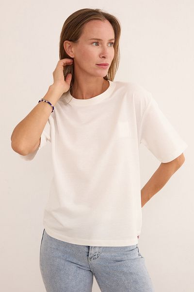 Fulla Moda R Letter Embroidered Oversize T-Shirt