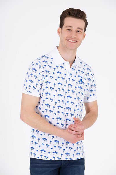 U.S. Polo Assn. Regular fit polo shirt with tropical pattern