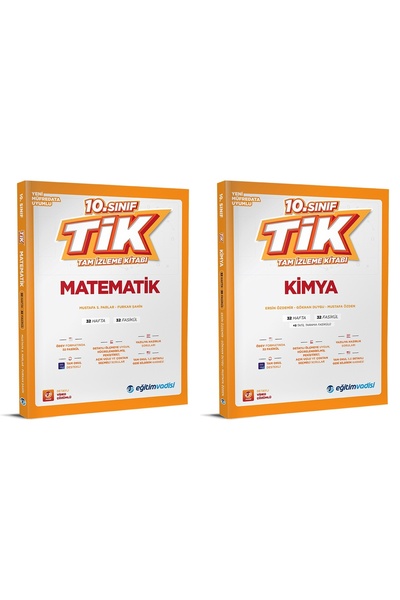 Eğitim Vadisi 2026 10. Sınıf Matematik + Kimya Tam İzleme Kitabı Seti 2 Kitap