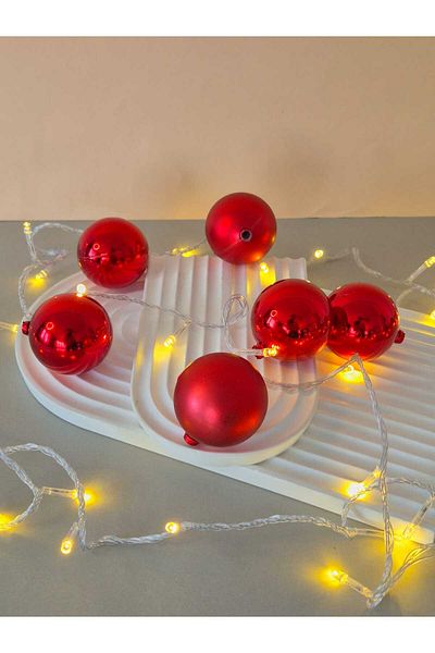 mıstıque home Christmas Tree Ornament 6 Pieces Large Matte Gray Ball Christmas Tree Ornament 6 cm