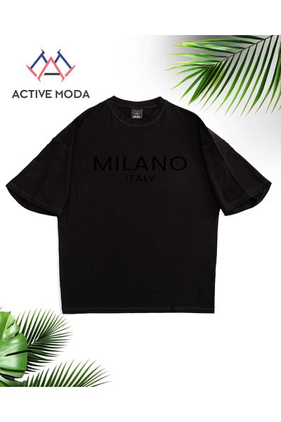 ACTIVE MODA - Cotton Printed Letter Oversize T-Shirt Large Size