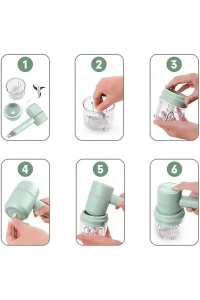 Tradeo 3-in-1 wireless chopper, cutter, mixer. Rechargeable food processor for fast, easy kitchen prep