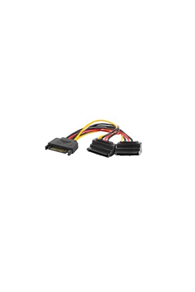 SOHO SATA cable 15-pin male to 2 x 15-pin female, Y splitter, 15 cm