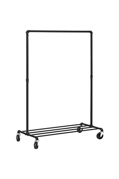 SONGMICS Suport pentru haine, cu raft și bară de agățat, cadru metalic, cu ro...