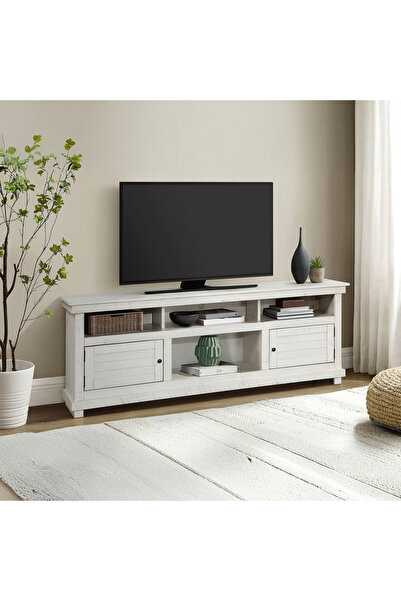 Home Box وحدة تلفزيون خشبية صلبة من Delf لأجهزة التلفزيون حتى 70 بوصة