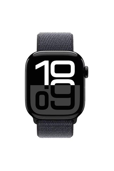 Apple Smartwatch Watch 10 GPS, Carcasa Jet Black Aluminium 42mm, ecran LTPO OLED, 64GB, curea Ink Sp