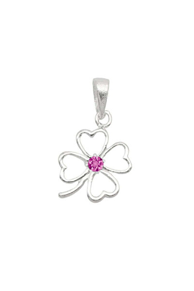 Bijuteria SORELLY Ασημένιο μενταγιόν τριφύλλι με ροζ πέτρα