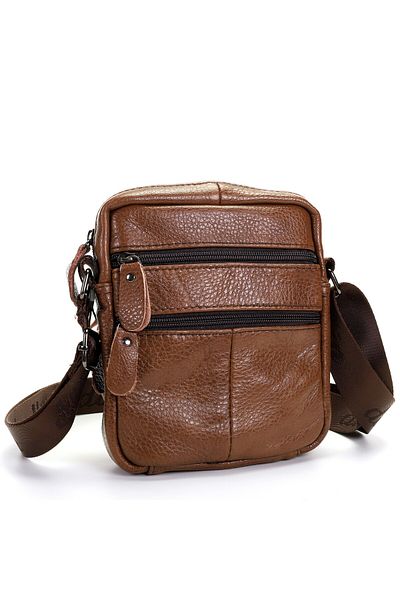 Dudlin Men's brown leather shoulder bag