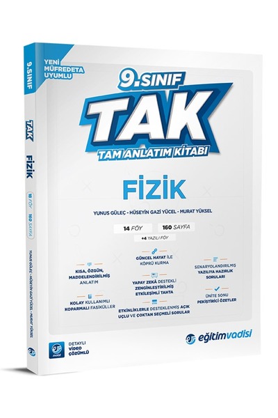 Eğitim Vadisi 2025 9. Sınıf Fizik Tak Tam Anlatım Kitabı