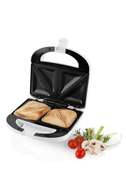 GALLET Sandwich maker SAUMUR CRO625, 800 W, 4 triangular sandwiches, white