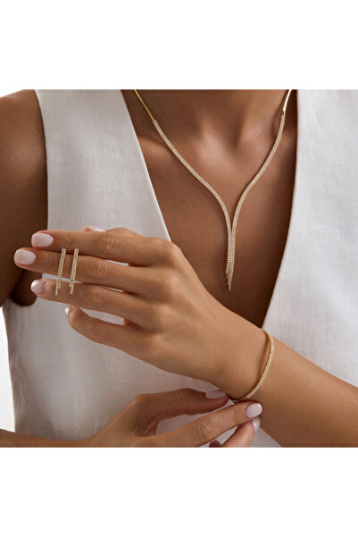 Sembol Gold 14 Ayar Su Yolu Set Sarı Altın İki Sıra