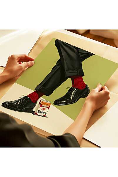 ARTHOUSECOLLECTIVE Retro Elegance Style - Marlboro Detaylı Poster - Tablo Ölçülerinde Çerçevesiz Poster