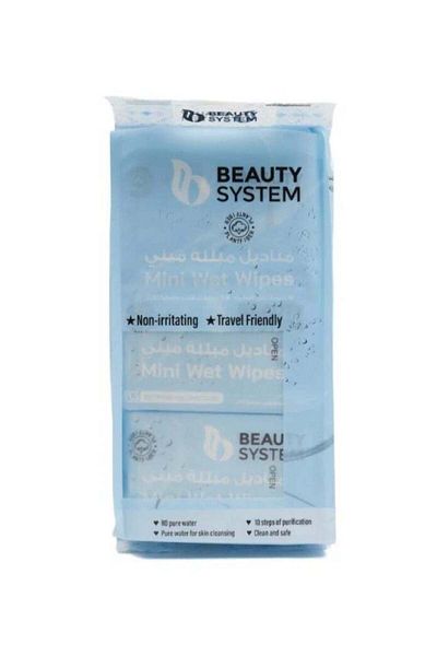 BEAUTY SYSTEM مناديل سفر شخصية صغيرة، عبوة من 48 منديلًا × 3 قطع