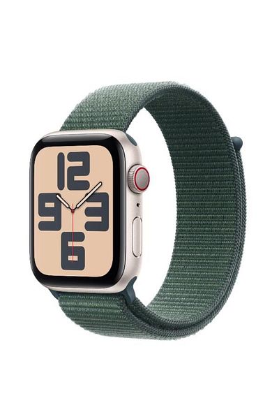 Apple Ceas inteligent SE (2024), GPS, Cellular, Carcasă din aluminiu Starlight 44 mm, Ecran OLED LTPO, 3