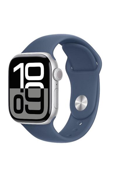 Apple Smartwatch Watch 10 GPS Cellular, Silver Aluminium Case, 42mm, LTPO OLED Screen, 64GB, Silicon