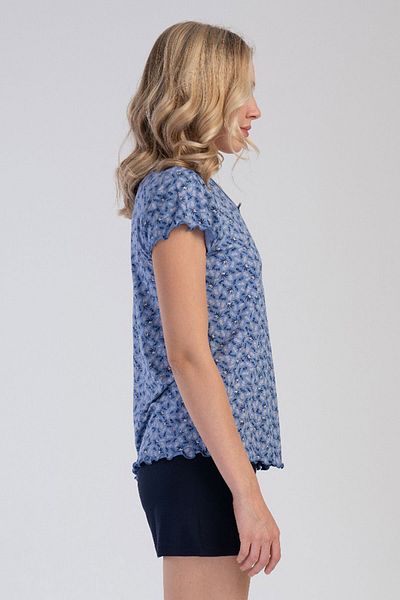 VİENETTA Women's Viscose V-Neck Short Sleeve Shorts Pajama Set, 311430
