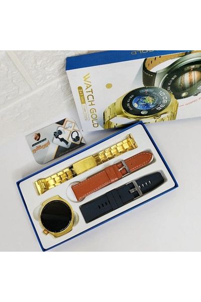Generic Smart Watch Gold with Rolex and Leather Strap WATCH GOLD (3 IN 1)