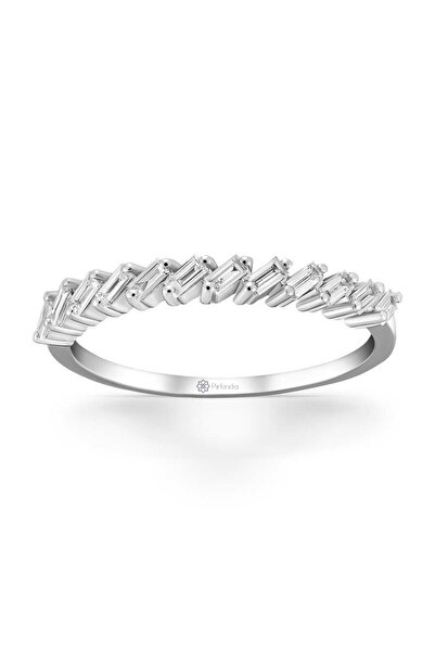 Pırlandia 0,30 Karat Baget Pırlanta Yarımtur Yüzük