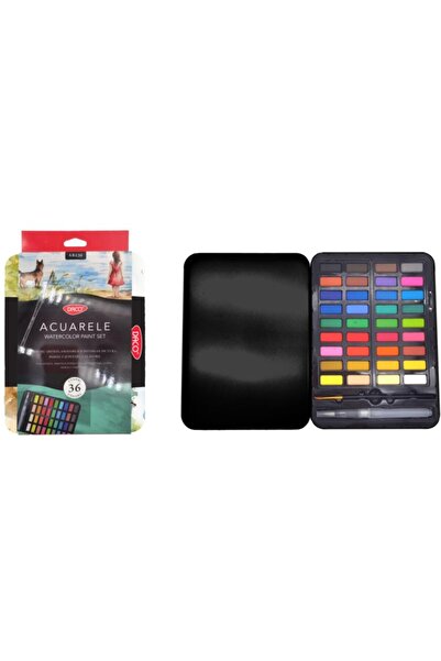 Daco Acuarele 36 culori, cutie metalica DACO, AR136