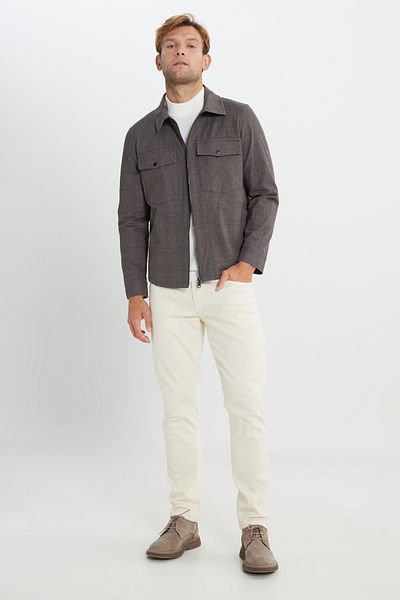 ALTINYILDIZ CLASSICS Men's Brown Standard Fit Regular Cut Cotton Side Pocket Shirt Jacket