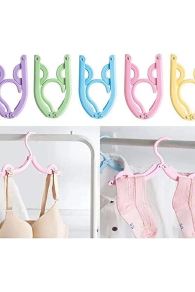 Mena Rise 5 buc. Umeraș de călătorie pliabil magic portabil Umeraș pentru hai...