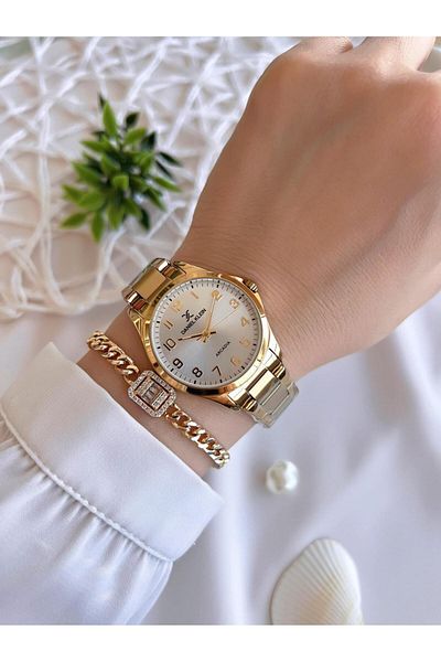 Daniel Klein Women's Wrist Watch+Bangle with Numeral Dial 3 Atm Water Resistant 2 Years Warranty Kn047.Xx1