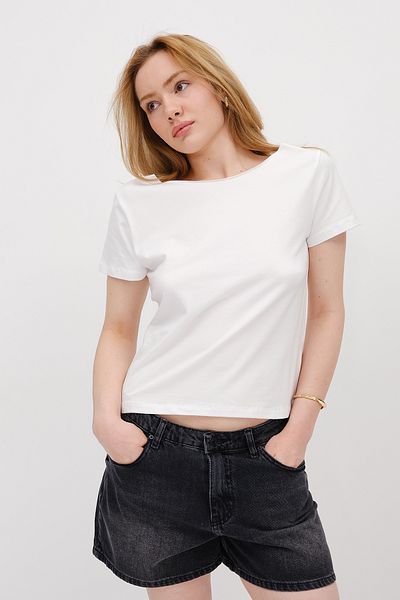 Addax Boat Neck Basic T-Shirt P1805