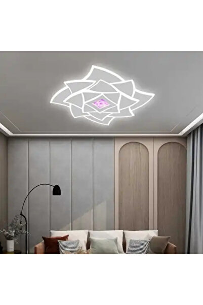 LED CONCEPT LED chandelier with 3 types of light and remote control, white, asymmetrical, 228W, dimmable, 50x50x8cm