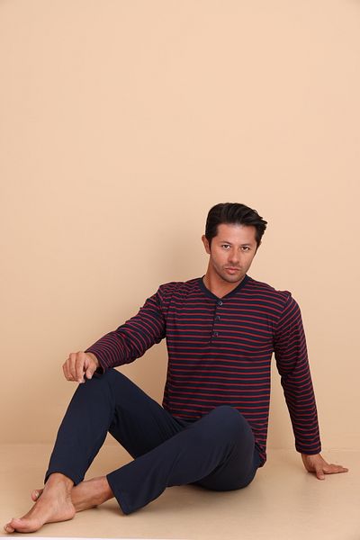 Redline Heat Regular Red Men's Long Sleeve Pajama Set