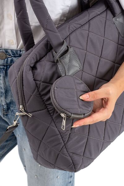 mugalas Gray Women's Large Size Soft Handbag and Crossbody Shoulder Bag Width:45 Length:30 Depth:15