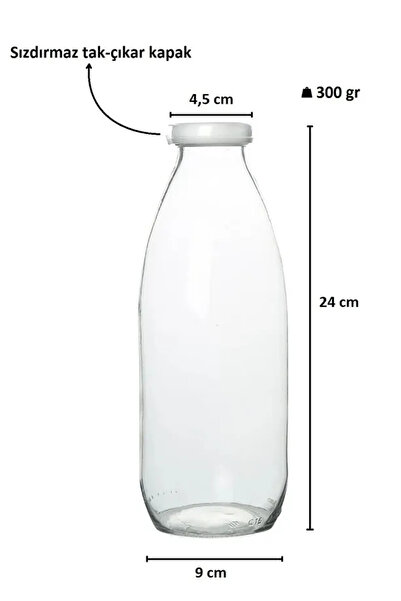 Tanemce 10 Adet Cam Süt, Ayran, Meşrubat Şişelerine Uygun Kapak 45 Mm Plastik Sızdırmaz Geçmeli Kapak