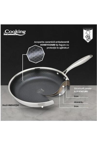 Heinner Třívrstvá pánev z nerezové oceli HR-MRK-28T, 28 x 5,5 cm