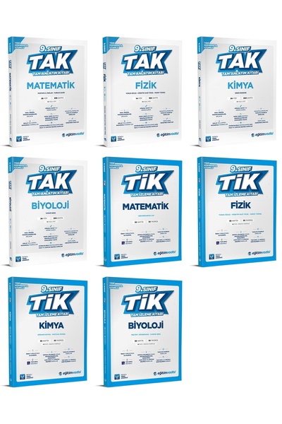 Eğitim Vadisi 2025 9. Sınıf Matematik + Fizik + Kimya + Biyoloji Tak Tam Anlatım + Tik Tam İzleme Se
