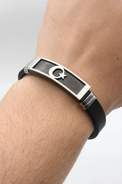 Prestige Moon Star - Moon Star Stainless Steel and Leather Bracelet 902116