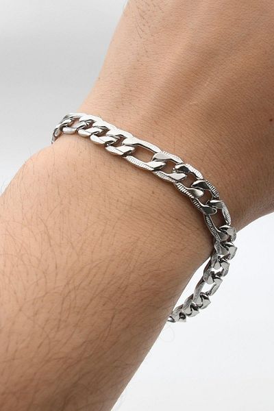 Prestige Pen Crafted Figaro Stainless Steel Bracelet 8 mm 902110