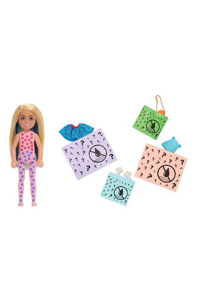 mattel Papusa Barbie Chelsea Colour Reveal Sporty Totally Denim