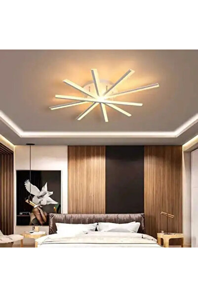 LED CONCEPT LED chandelier with 3 types of light and remote control, white, asymmetrical, 150W, dimmable, 95x95x21cm