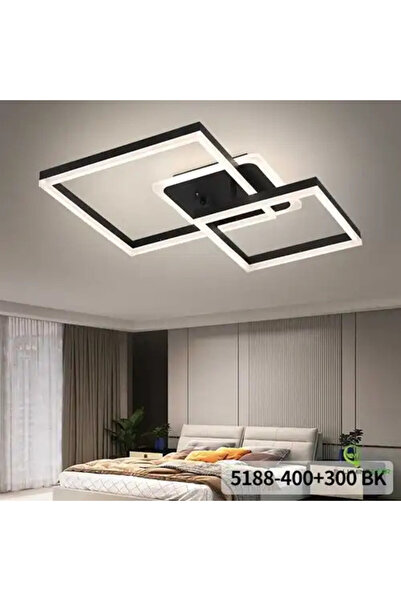 LED CONCEPT Lustra LED cu 3 tipuri de lumina si telecomanda, neagra, asimetri...