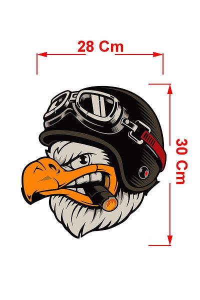 stickerusta Eagle Pilot Biker Chopper Helmet Car Auto Motorcycle Caravan Sticker 00088