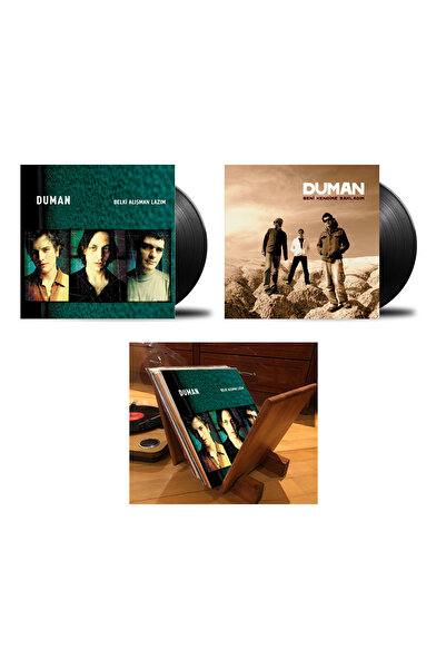Turkofon Duman - Belki Alışman Lazım & Seni Kendime Sakladım (plak) ve Plak rafı Set