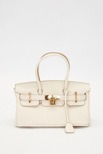 Levidor Cream Accessory Detail Compartment Handbag