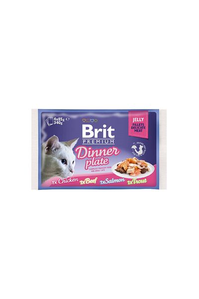 Brit Premium Delicate, wet cat food, 4 x 85 gr